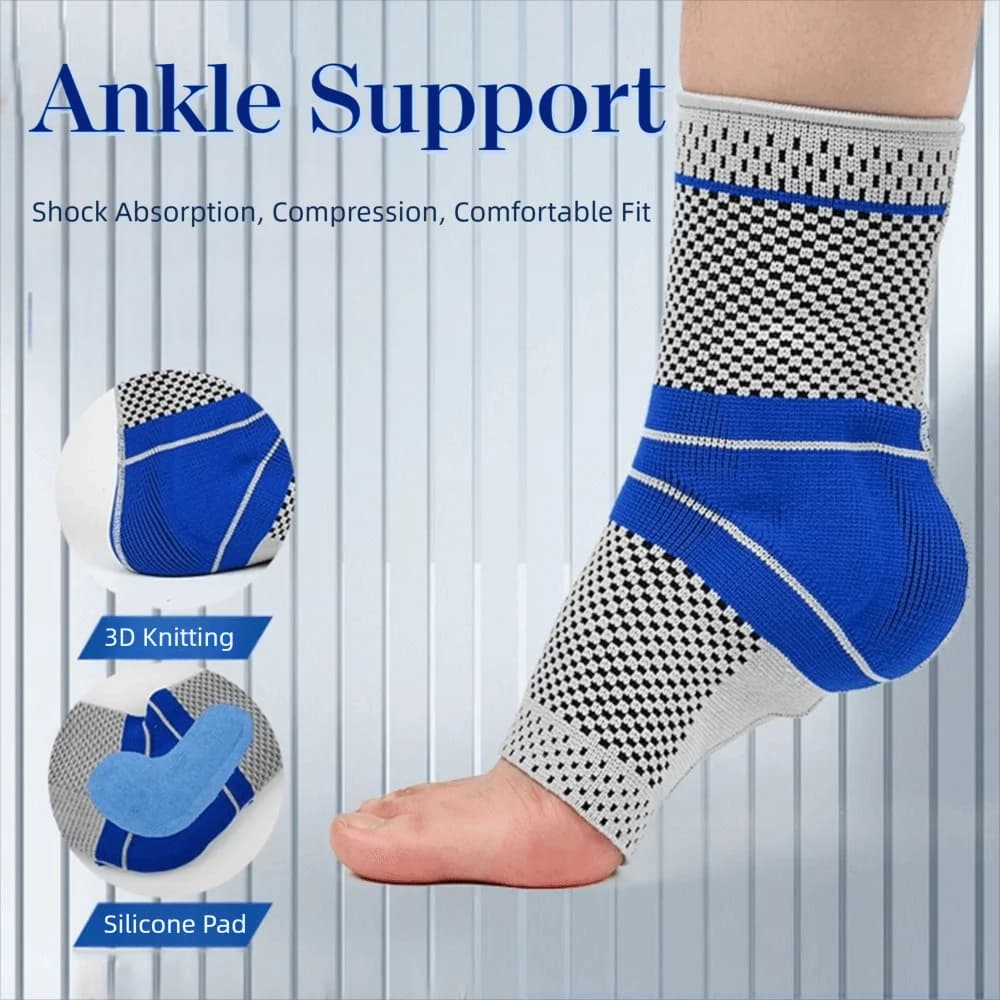 Supporto per Caviglia Sportivo in Maglia, Calzino Compressivo Leggero in Nylon, Stabilizzatore per Caviglia Traspirante con Silicone Antiscivolo