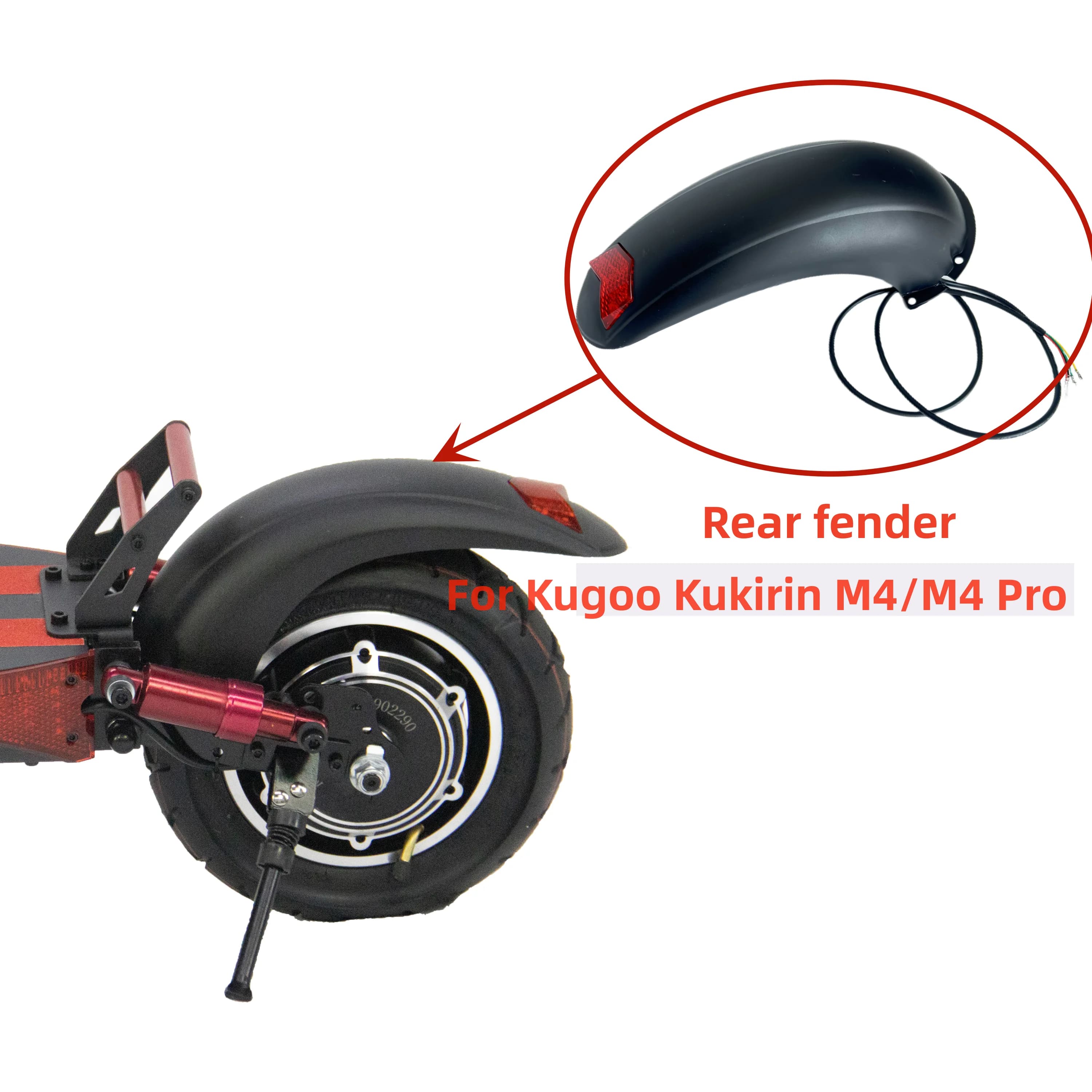 Kugoo M4/M4 Pro Rear Fender & Taillight Part for KuKirin M4/M4 Pro Electric Scooter Back Mudguard Stop Lamp Taillight Accessory
