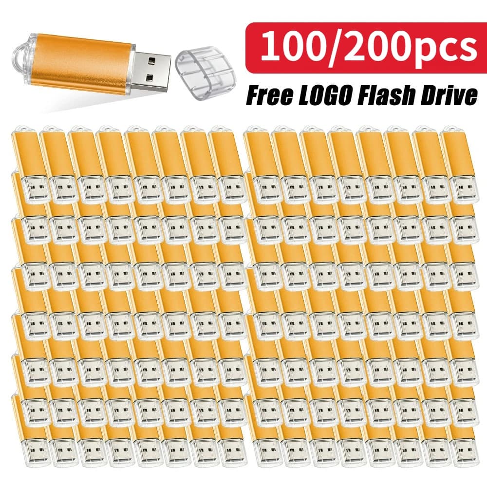100/200PCS Custom logo Flash Drive 2.0 Pen Drive 4GB 8GB 16GB 32GB 64GB Usb Stick memoria stick memory wholesale price Pendrive