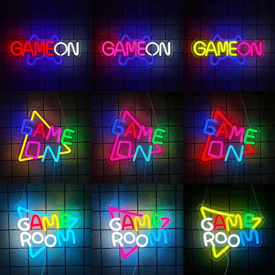 Insegna al neon a forma di gamepad, insegna al neon a forma di controller di gioco per decorazione da parete della camera da letto di ragazzi adolescenti, neon a LED a forma di controller di gioco per zona giochi, regalo per feste a tema gaming
