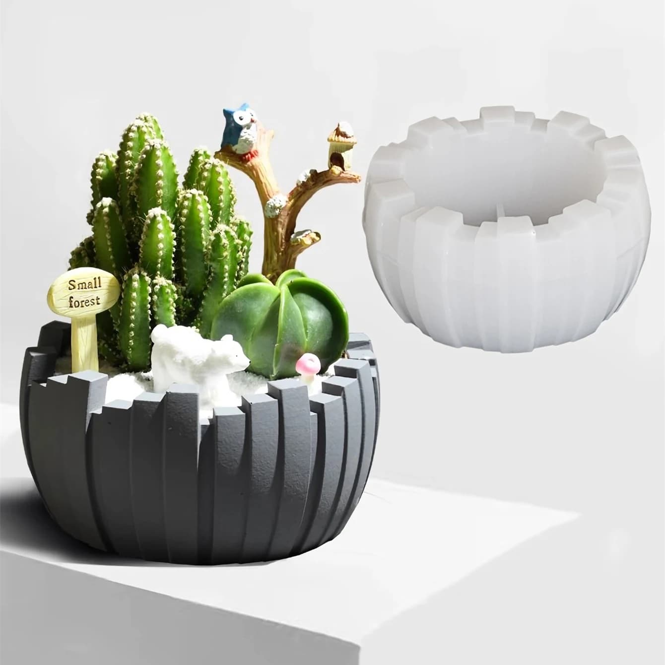 DIY strip irregular storage bowl silicone mold candle cup chalk crafts succulent flower pot cement chalk clay resin mold