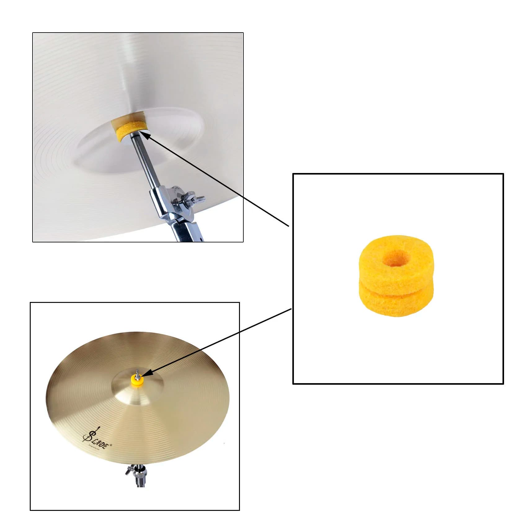 20 Pz/set Piatti Feltro Pad Multi-colore Jazz Drum Stand Protezione Strumenti di Sostituzione in Feltro Parte Accessorio per Strumenti a Percussione