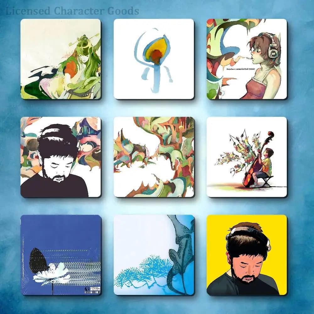 N-Nujabes Luv Refrigerator Magnets Square Tiles with Magnetic Sheets Printed for Decoration Collect 55mm