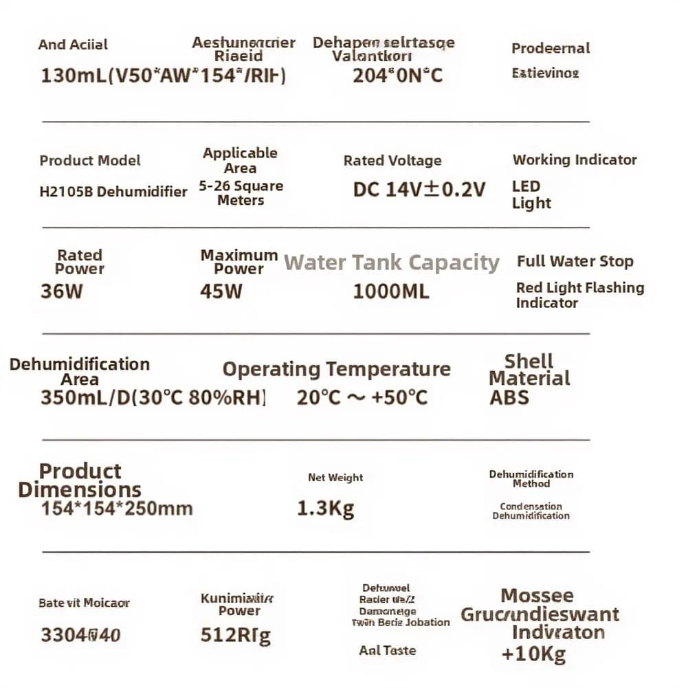 Compact Dehumidifier with 7-Color RGB Ambient Light for Bedrooms Bathrooms Basements Garages 154x154x250mm ABS White Black
