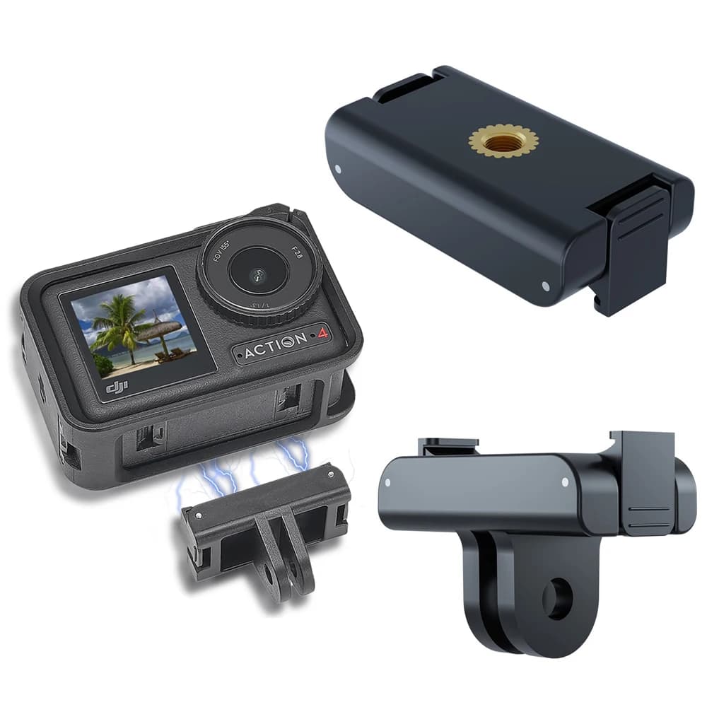 For DJI Osmo Action 5 Pro accessories magnetic base 1/4 interface Adaper connector magnetic tripod for DJI Action 3 4 camera