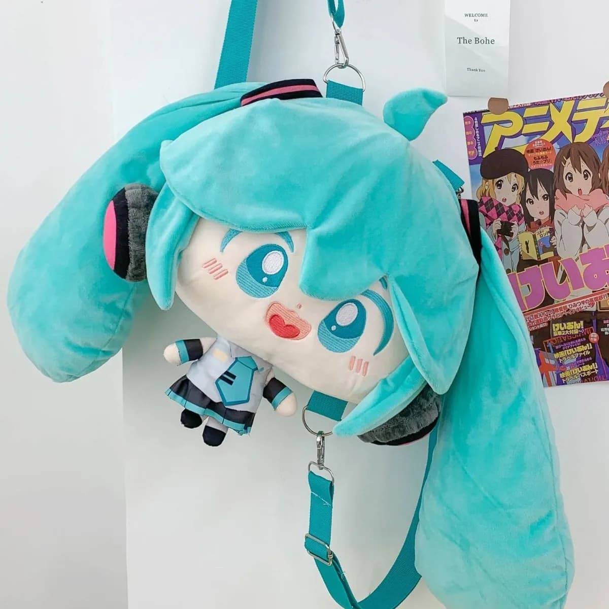 Hatsune Miku Plush Doll Bag Cute Cartoon Hatsune Peripheral Doll Soft Bag Girl Pillow Dolls Gifts