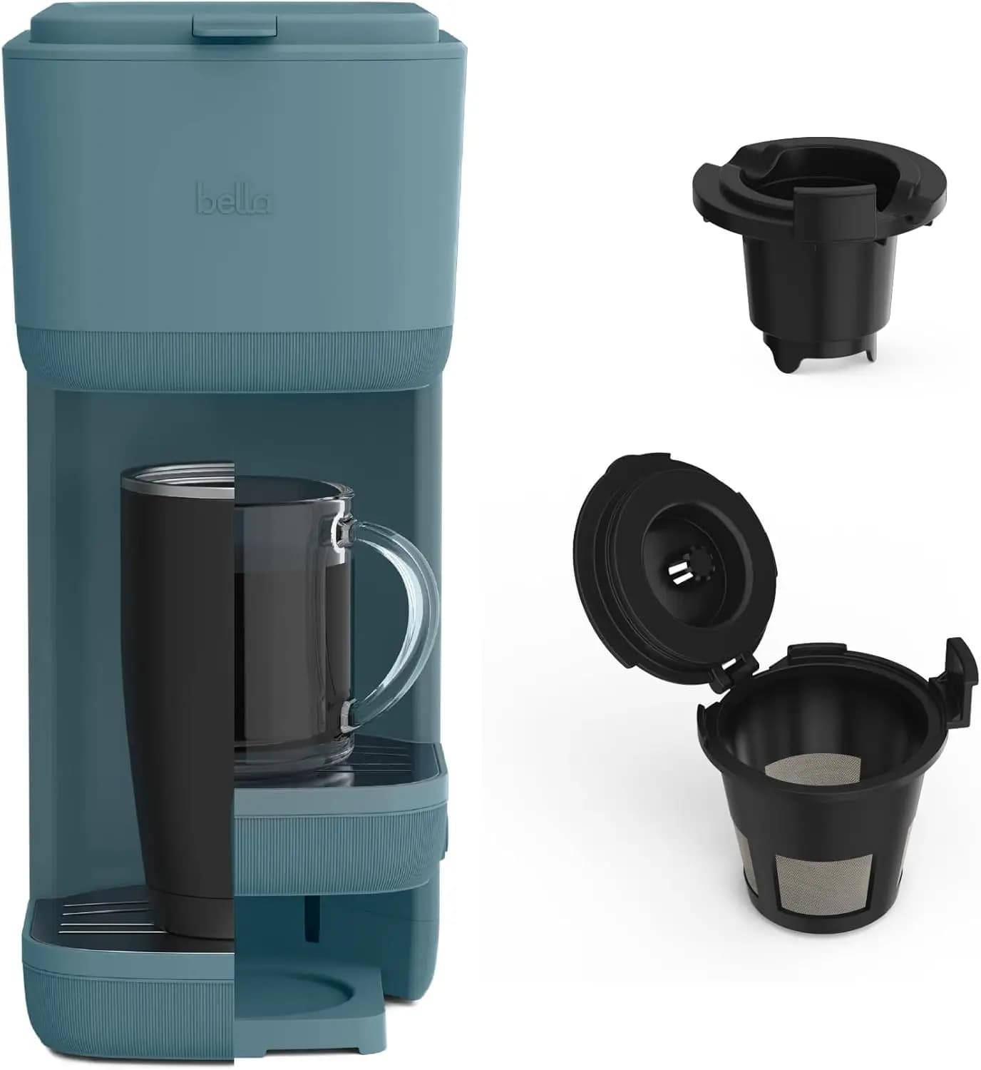 Single Serve Coffee Maker, Compatible with K-Cup and Coffee Ground, Removable Adjustable Drip Tray, Auto Shutoff, Reusable Dishw