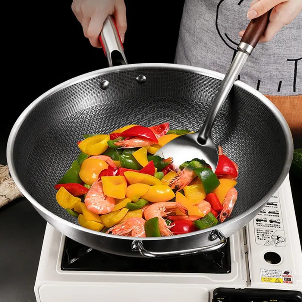Honeycomb Stainless Steel Frying Pan Skillet Nonstick Cooking Pan for Eggs Breakfast Small Family Kitchen Cookware Lightweight