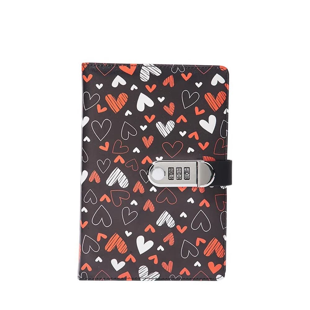 240 Pages A5 Journal Notebook Protecting Secrets PU Leather Password Book with Lock Thickened Waterproof Diary Book