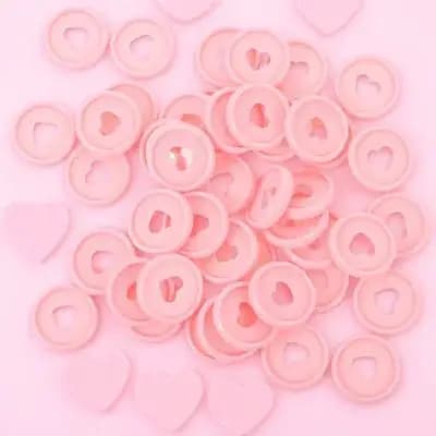 50 Pezzi Dischi di Espansione in Plastica a Forma di Cuore e Fungo per Quaderni a Fogli Mobili, Agende, Raccoglitori Fai-da-Te