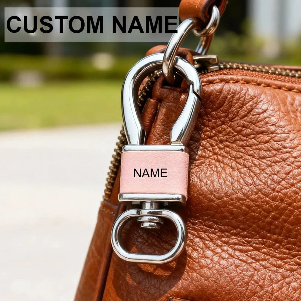 Custom Leather Keyring with Logo Laser Engraving, Male and Woman Keyring Ring, Vintage Retro Gift