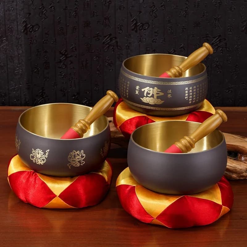 Brass Singing Bowl Nepal Handmade Sound Healing Sound Bowls Buddhism Meditation Singing Bowl Japanese Percussion Instruments