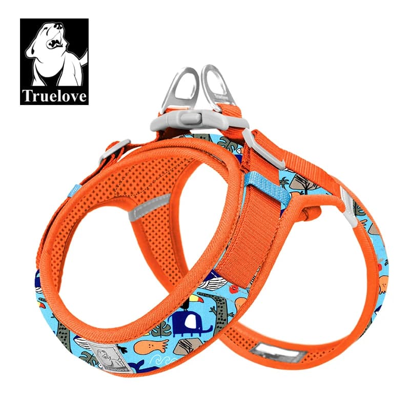 Truelove Imbracatura in rete con stampa floreale per cani e gatti Razze piccole e medie per tutte le stagioni Camminata estiva regolabile TLH30131