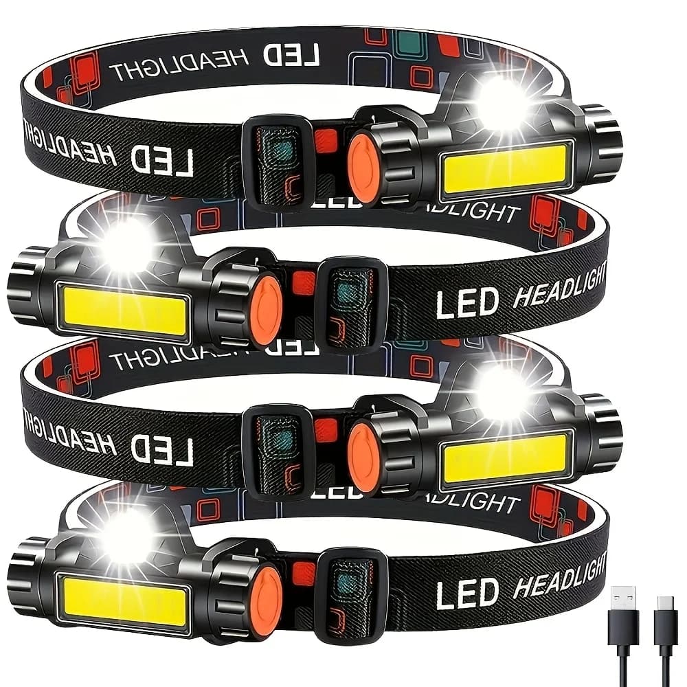 Portable Mini Powerful LED Headlamp XPE+COB USB Rechargeable Hunting Headlight Waterproof Head Torch with Tail Magnetic