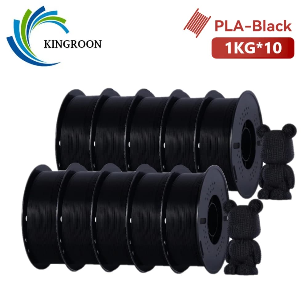 Filament PLA KINGROON 10KG for 3D printer 1,75 mm, wholesale, 3D printing materials, ordered winding, vacuum packaging, fast shipping