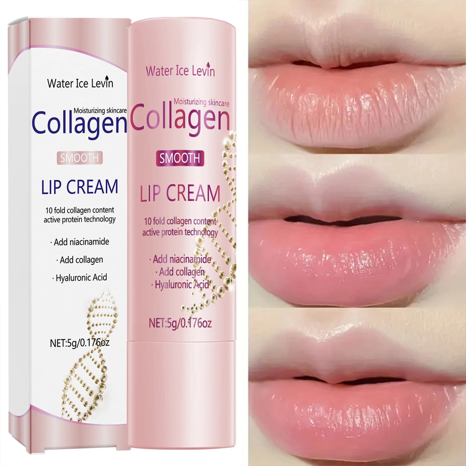 Lip Cream with Collagen, Niacinamide and Hyaluronic Acid - Hydrating and Raxifying Lip Care