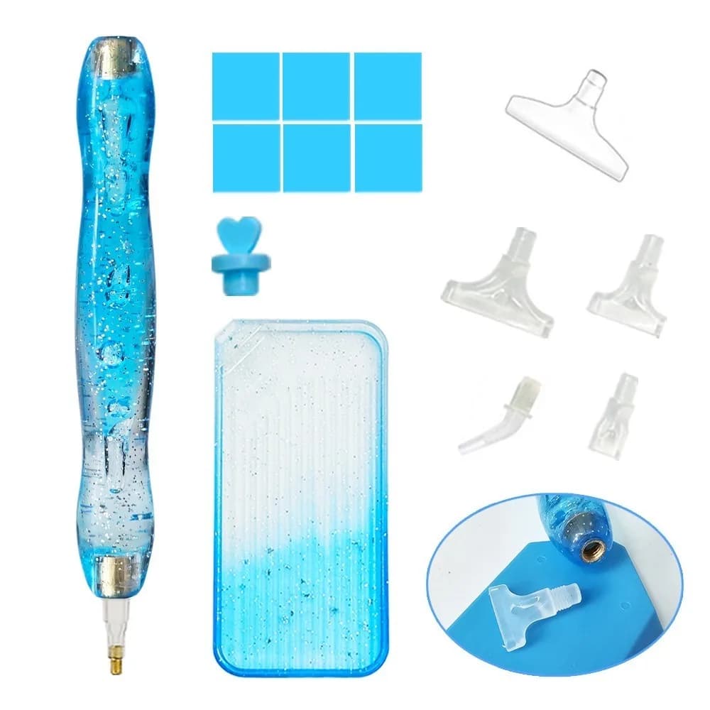Set di penne per pittura con diamanti 5D con punte multifunzionali Piastre per ricamo Perline Contenitore per trapano in plastica con tappo