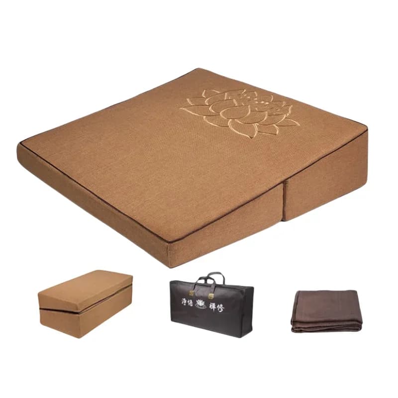 Handcrafted Portable Zabuton Meditation Cushion Fold Zen Pad Foldable Floor Pillows for Adults Traditional Tibetan Meditation