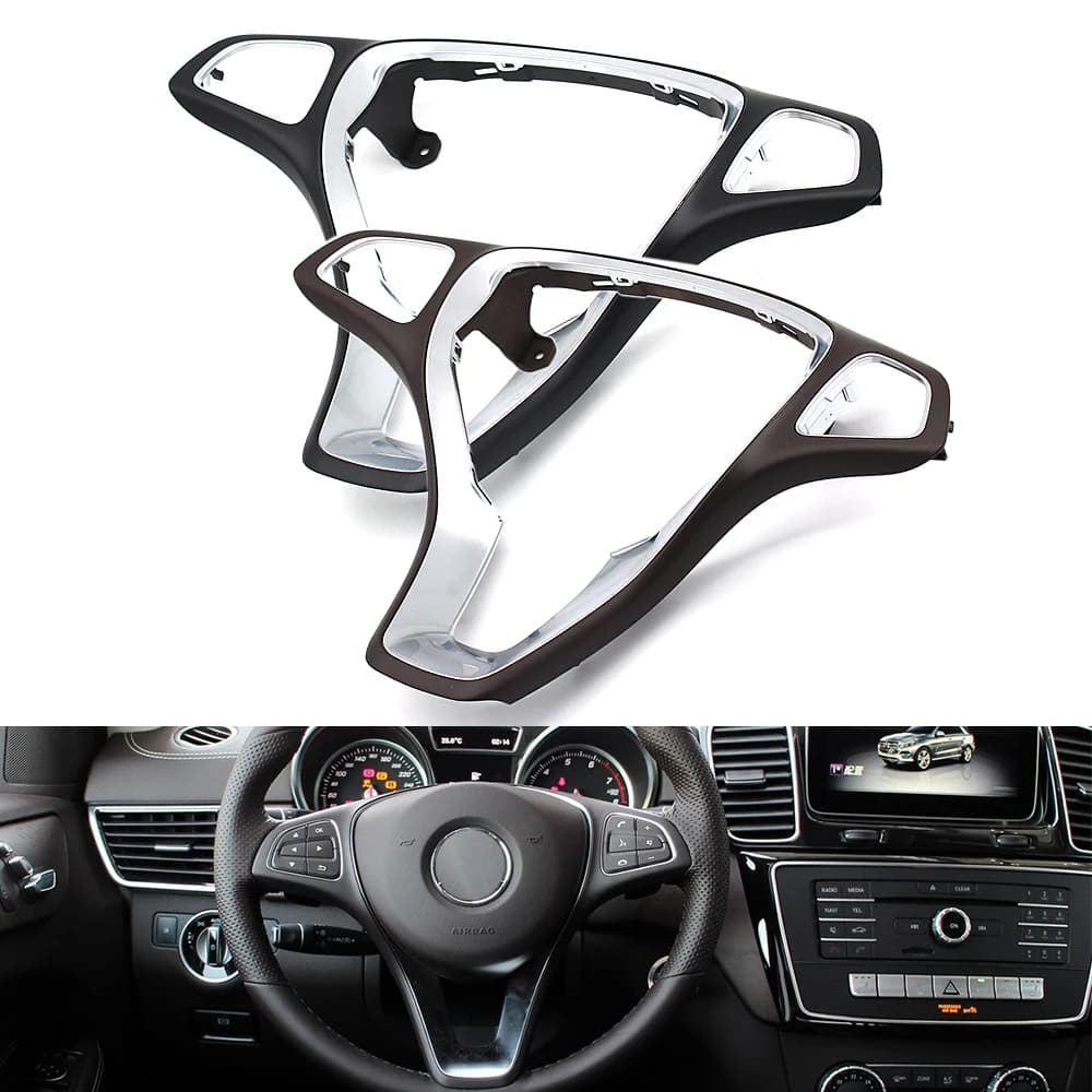 Sostituzione del rivestimento del pannello di copertura cromata del volante dell'auto interna per Mercedes Benz GLE GLS Vito V Class W166 W292 W447 W448