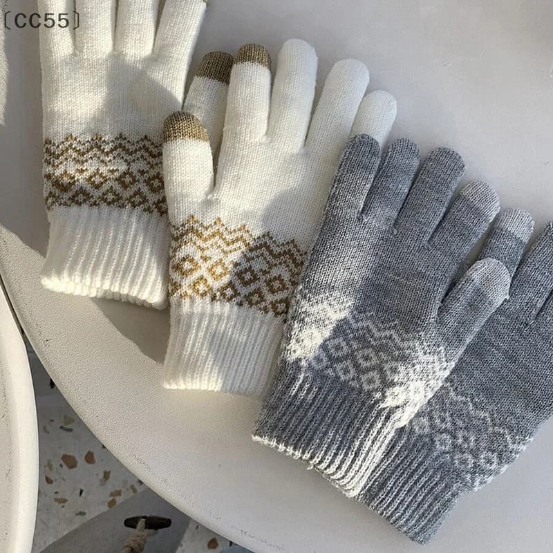 maveraCC55 Mituanti invernali touchscreen foderati in pile lavorato a maglia spessa per ciclismo Guanti resistenti al freddo all'aperto Guanti caldi lavorati a maglia