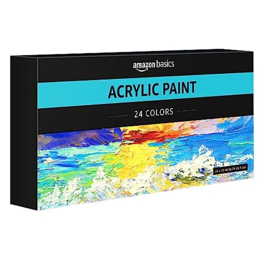 Acrylic Paint Tubes Set with Rich Pigments, Non Fading, 0.74oz, 24 Colors, Multicolor