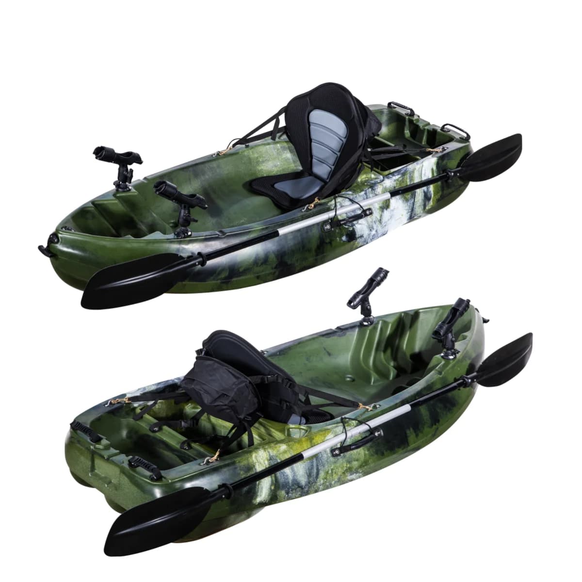 6,5 piedi seduti sulla barca in plastica per canoa da pesca per kayak con pagaia superiore