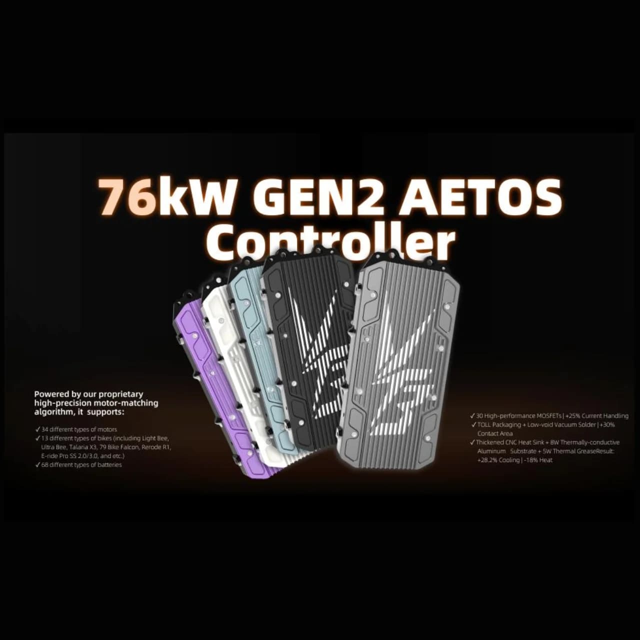 NEW AETOS VTB Ventus Bikes V9600 Controller Gen2 Max 120V 9600A 12S-26S Battery for Surron Light Bee, Ultra Bee, Talaria, E Ride