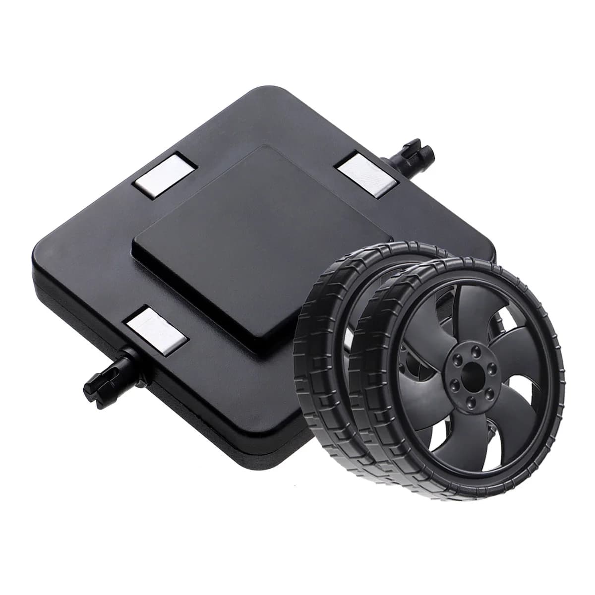 Ruote per piastrelle magnetiche da 2 pezzi per set di costruzione per bambini compatibili con tutte le marche di blocchi di costruzione Base della ruota per lo sviluppo del cervello