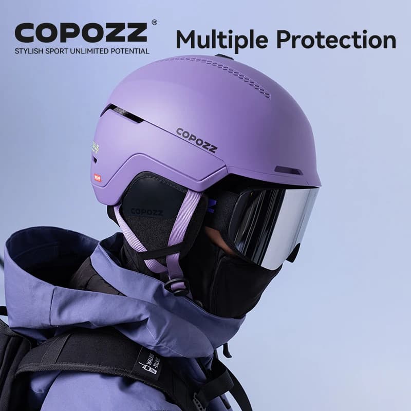COPOZZ Casco da sci invernale Casco da neve universale per adulti monopezzo Pattinaggio Sci Snowboard Caschi per sport all'aria aperta con riflettore RECCO