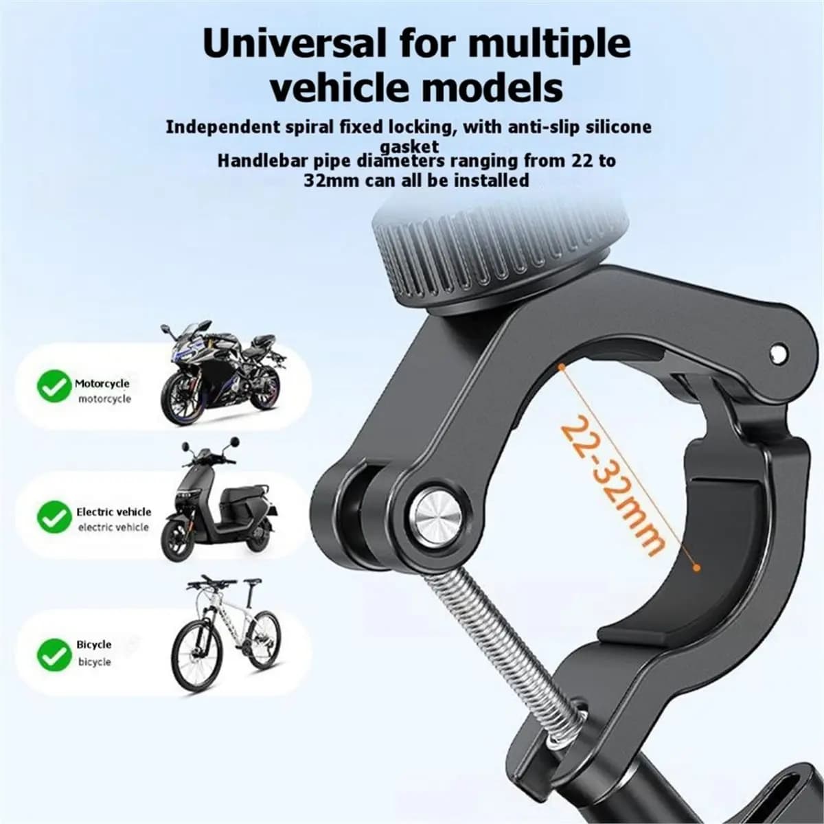 Bicycle Handlebar Camera Mount for Action Cycling CIlluminator Aluminum Alloy