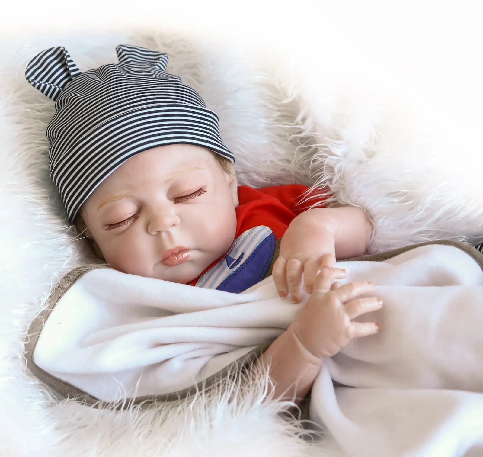 Bambola in Silicone Realistica da 48 cm, Neonato Dormiente, Regalo di Natale o Compleanno per Bambini, Muñecas Reborn Premie