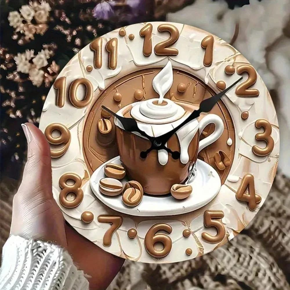 NKLY Metal Wall Clock 20cm Modern Decor Sculpture Kitchen Bedroom Holiday Gift