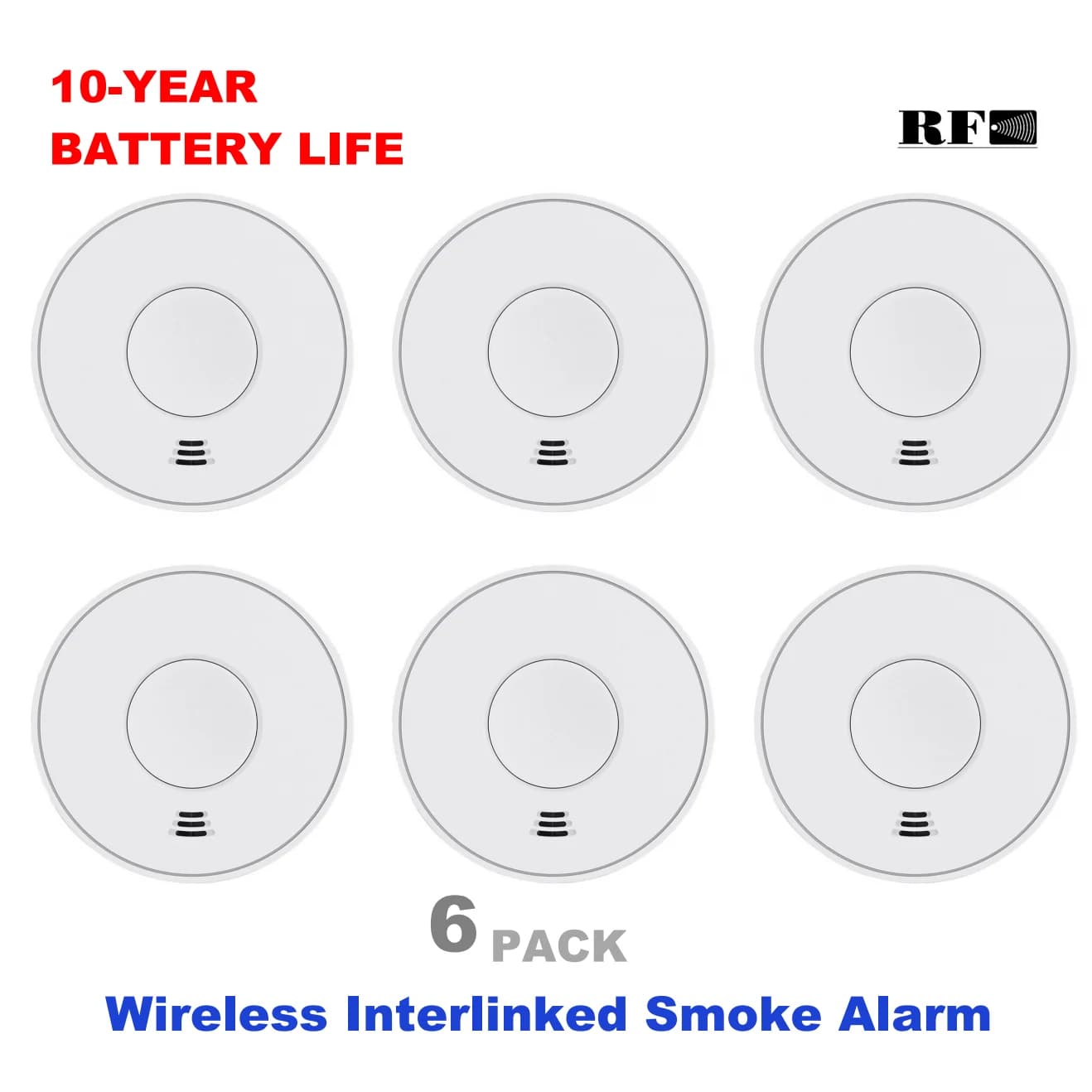 Rilevatore di fumo interconnesso wireless con batteria sigillata da 10 anni, rilevatore di fumo interconnesso wireless, CE, VS01F