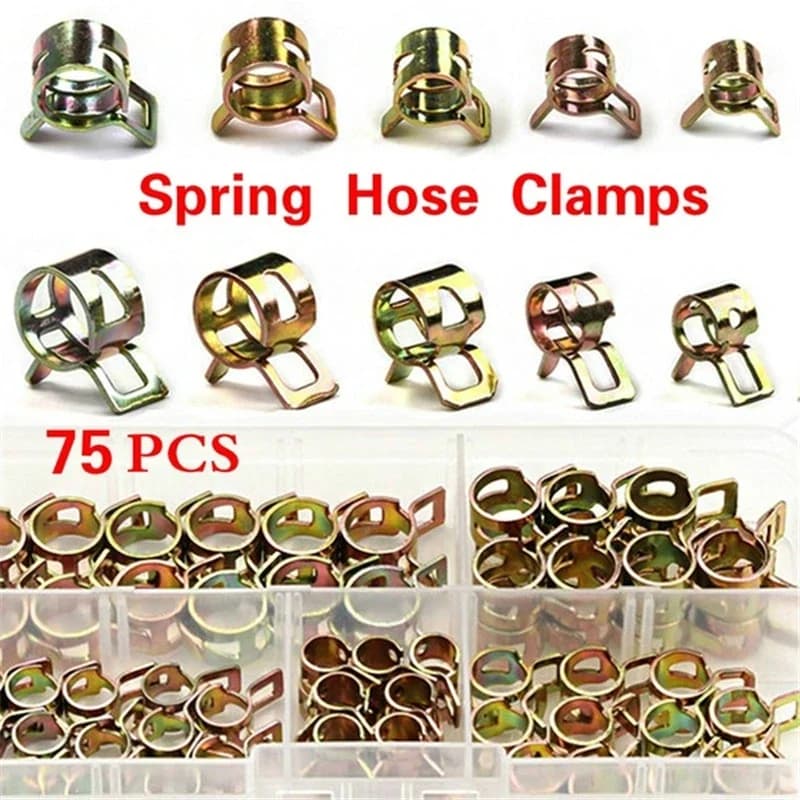 75 Pz 6mm/7mm/8mm/9mm/10mm Per Scegli Clip A Molla Del Carburante Vuoto Fascetta Per Tubo Flessibile In Silicone Autos Clip A Molla Olio Combustibile Tubo Dell'acqua morsetto