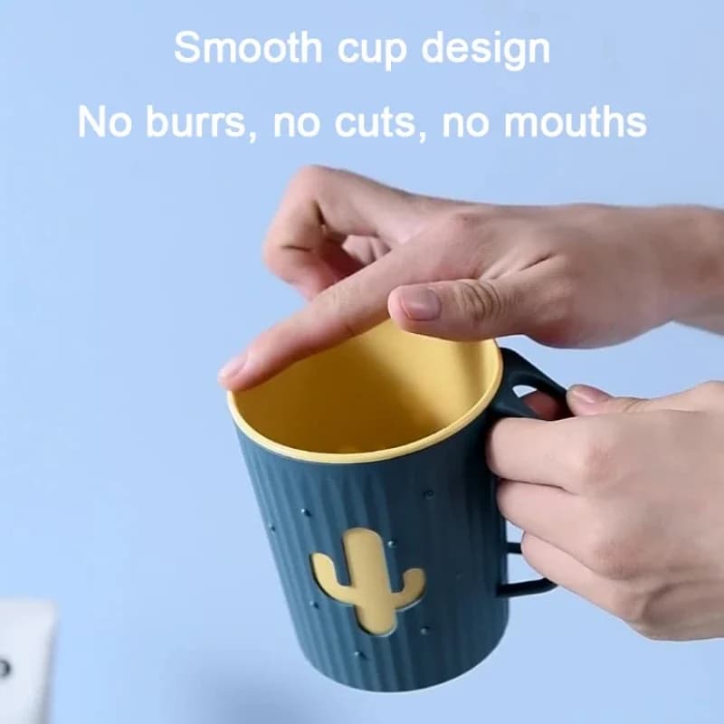 Tazza per collutorio portatile Coppia doppia tazza per spazzolino resistente all'usura addensata Elegante tazza per collutorio Porta spazzolino da denti