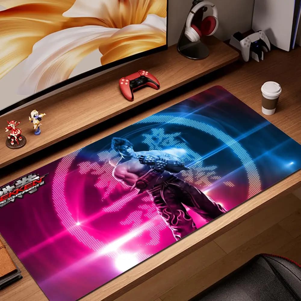 Tekken 7 Jin Kazama Pad Gaming Mouse Pad Large Mousepad Gamer 900x400 tappetini per tastiera in gomma tappetino da scrivania tappetino da tavolo Mausepad tappeto