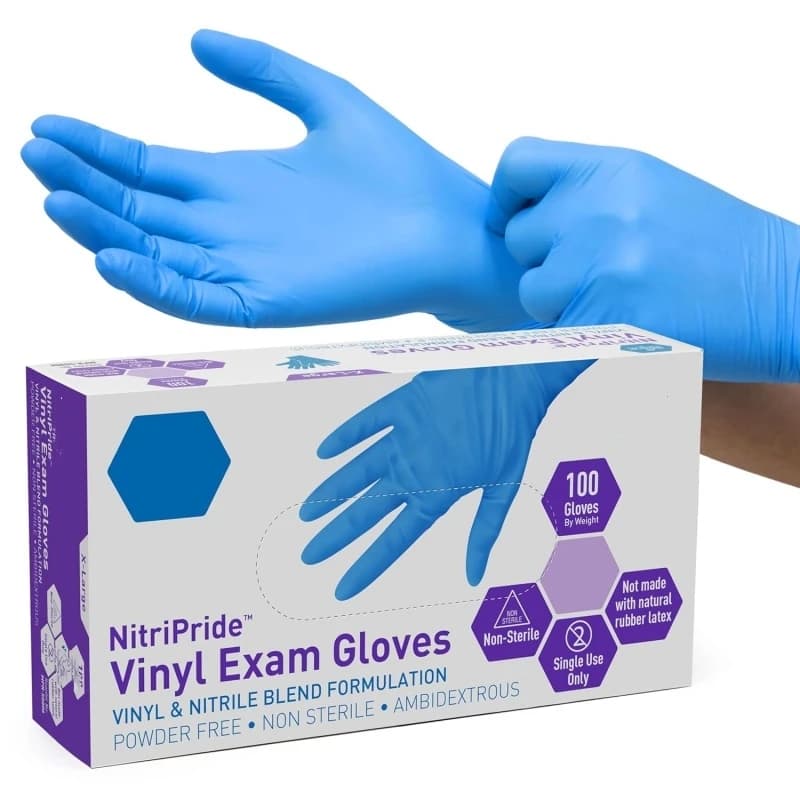 20/50/100 Pezzi Guanti in Nitrile Blu Monouso per Cucina, Pulizie Domestiche, Lavoro, Salone di Bellezza, Tatuaggi, Senza Polvere