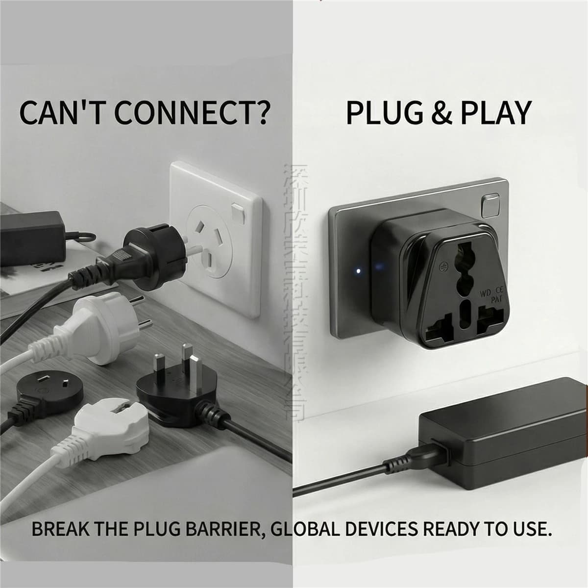 Adattatore Universale da CN US UK EU a AU, Convertitore di Presa per Australia, Cina, Nuova Zelanda, Adattatore da Viaggio Isolato a 2 Pin 10A250V