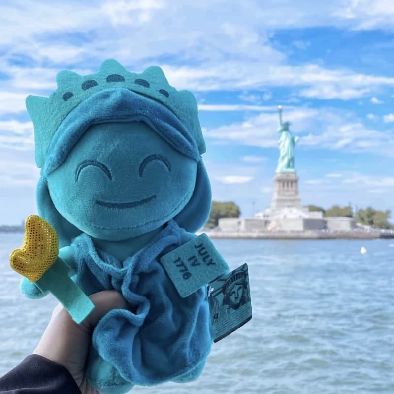 In Stock 21Cm Statue of Liberty Cute Short Plush Stuffed Doll Pillow Collectible Decoration Model Kid Toys Birthday Gift