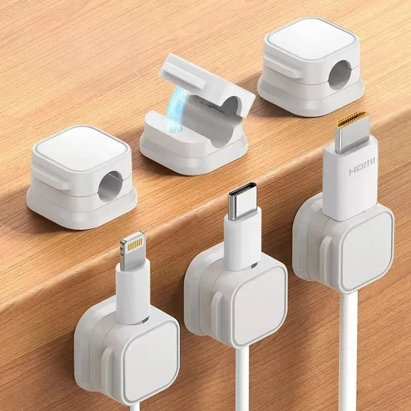 6 pezzi organizer per cavi magnetici custode per cavi desktop montato a parete per telefono cellulare cavo dati fissatore per cavo clip per spina gancio