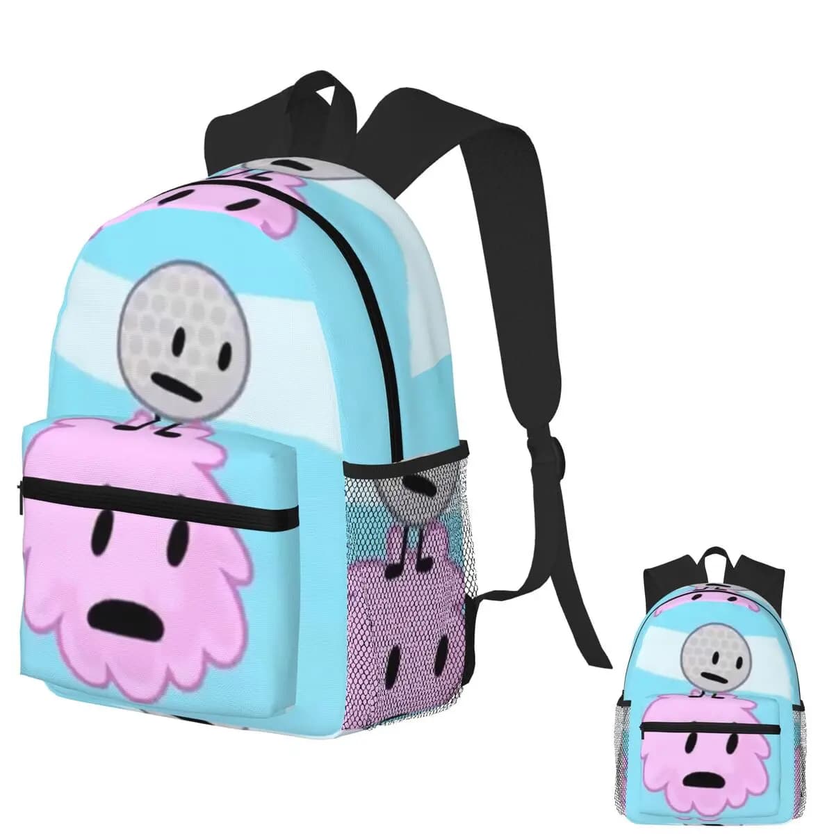 Battle For Dream Island BFDI Golf Ball Zaino per studenti Borsa da scuola Zaino da viaggio per escursionismo per uomo Donna Borse a tracolla Bookbag
