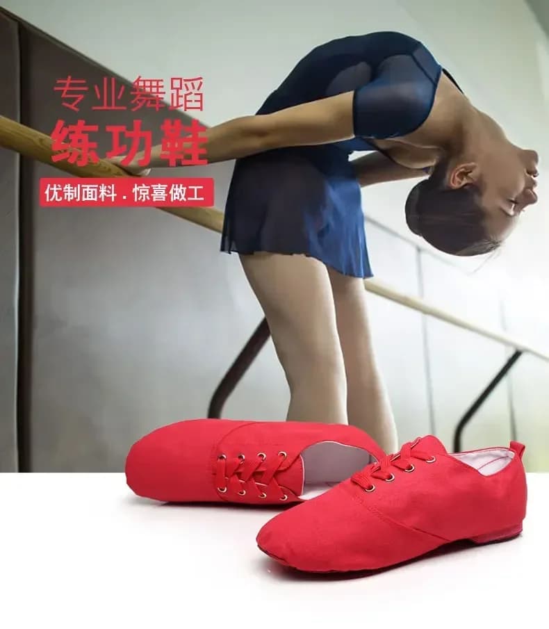 Scarpe da jazz per ragazze a 4 colori Canvas Fitness Balletto Danza Comode pantofole per scarpe da ballo basse per bambini e adulti