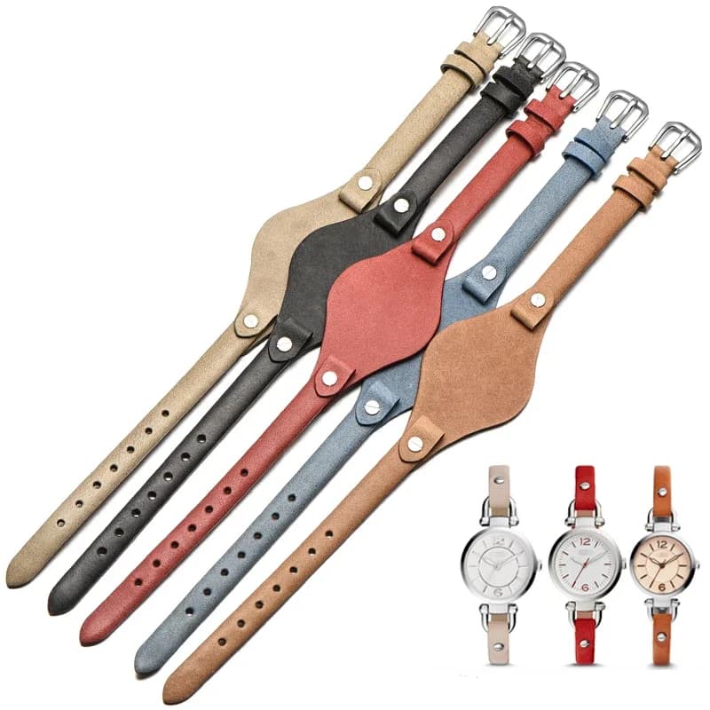 Cinturino per orologio con fibbia ad ago in vera pelle da donna per fossili Es3077 Es2830 con interfaccia U inferiore accessori integrati da 8mm