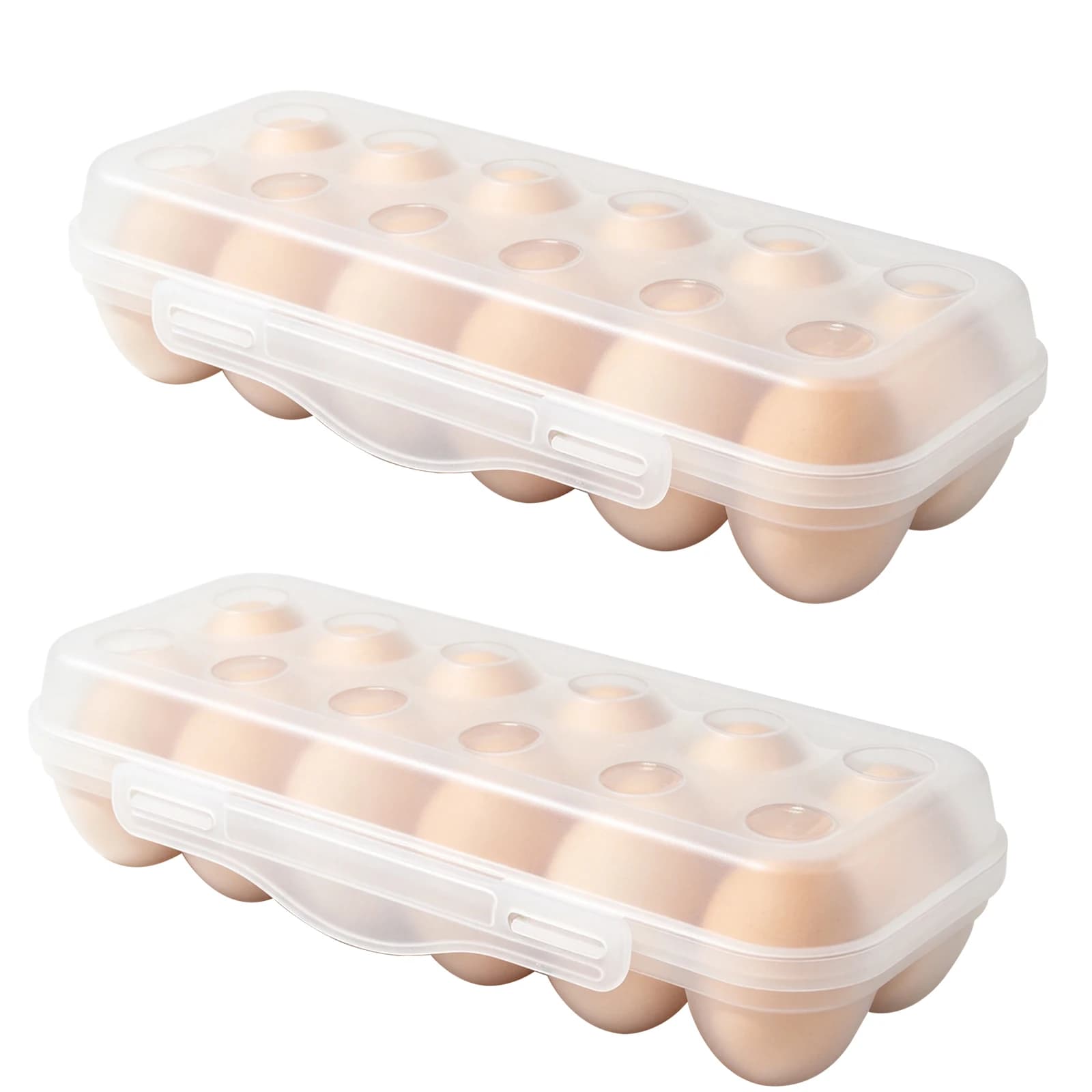 1Pc 12/18 Grid Egg Storage Box With Lid Kitchen Refrigerator Egg Box Egg Drop Rack Household Fridge Egg Organizer Egg Tray
