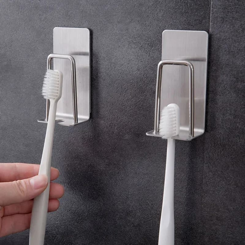 Stainless Steel Toothbrush Holder Wall Mounted Shaver Cup Rack Toothbrush Storage Organizer Bathroom Accessories for Home Hotel