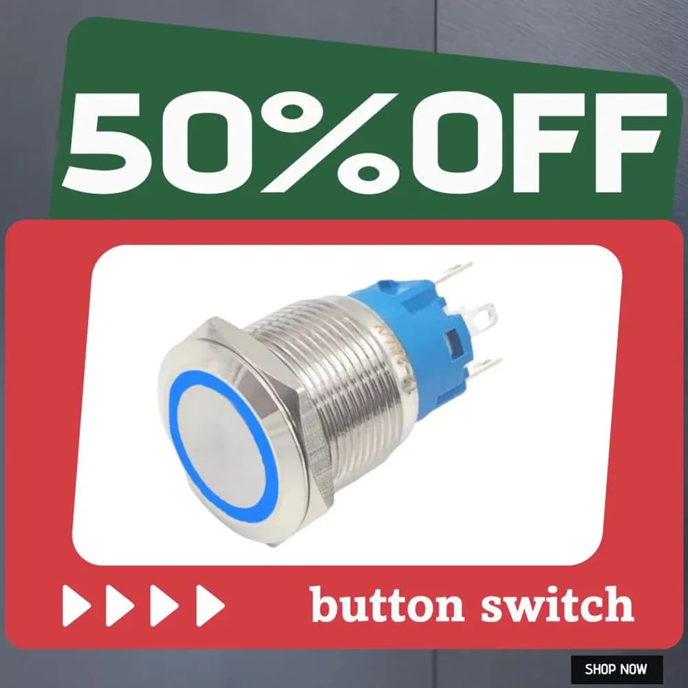 Interruttore a pulsante in metallo 19mm con LED, anello luminoso impermeabile, simbolo di alimentazione, 3V 5V 12V 24V 110V 220V, auto-bloccante fisso o momentaneo