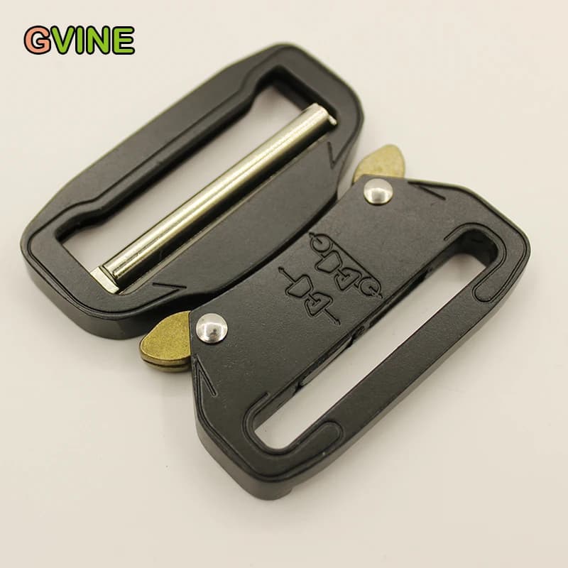 Fibbia tattica in metallo da 38mm 45mm fibbie a sgancio rapido automatico nero per cintura da uomo regolazione della testa della cintura in tessuto Clip fai da te