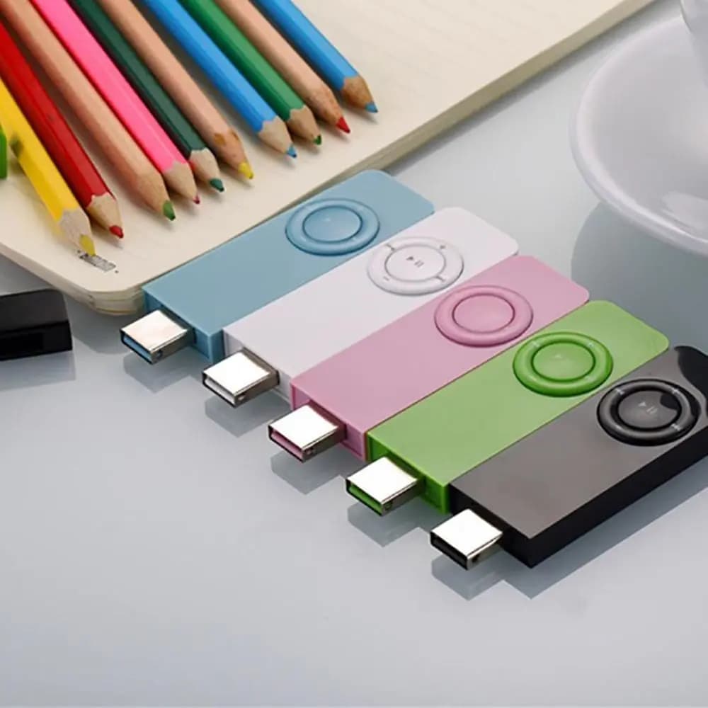 Lettore MP3 Sportivo con Inserimento Diretto della Scheda, Lettore di Schede TF da 32GB, Walkman MP3 con Funzione USB