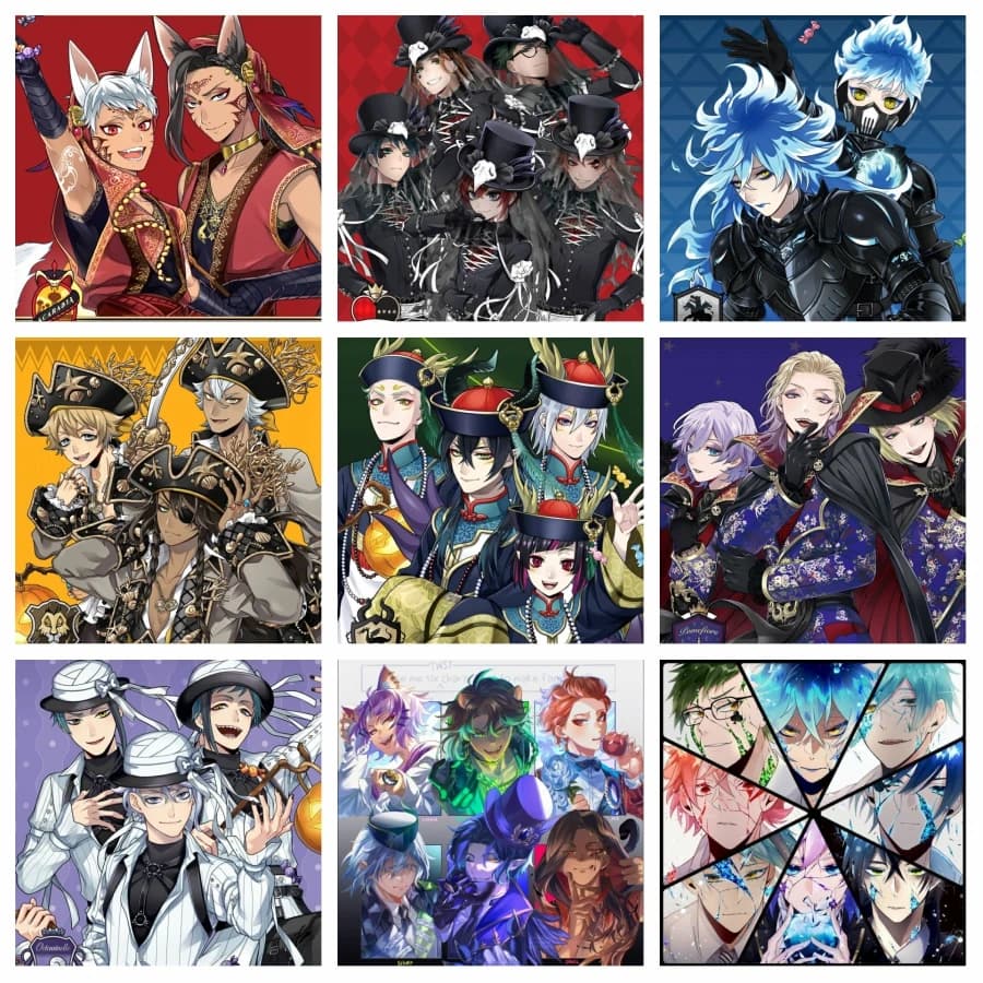 Twisted-Wonderland Anime Diamond Art Painting Fantasy Night Raven College Ricamo Punto Croce Fai da Te Regalo Decorazione Casa