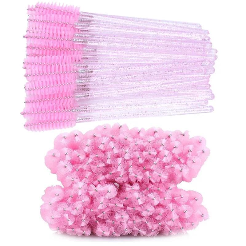 50/100 Woven Glass Eyelash Applicators, Plastic Eyelash Brushes, Mascara Ties, Extension Tools Eyelashes and Makeup